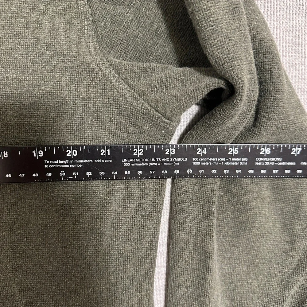 L.L Bean Henley Shirt Tall Long Sleeve Waffle Knit Olive Green Mens Large‎